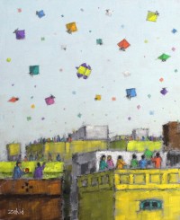 Zahid Saleem, 16 x 13 Inch, Acrylic on Canvas, Cityscape Painting, AC-ZS-128
